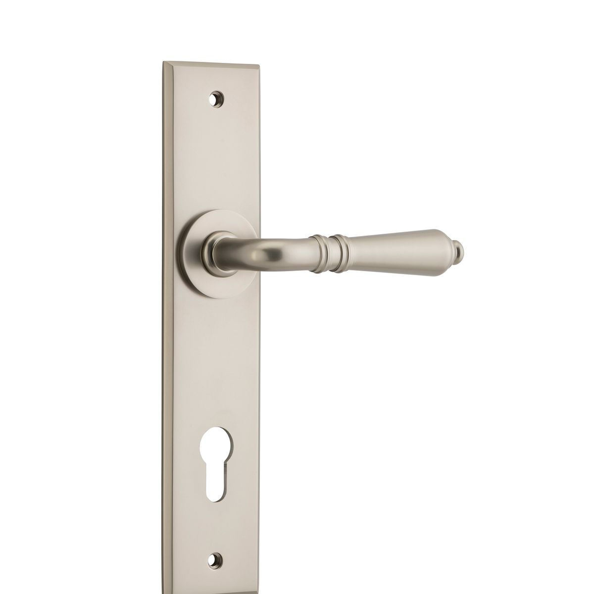 14780E85 - Sarlat Lever - Chamfered Backplate - Satin Nickel - Entrance