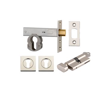 Euro Mortice Deadbolt Kit - 60mm Backset with Square Euro Escutcheon Key/Thumb