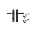 12768KPRIV60 - Brunswick Lever - Oval Backplate Privacy Kit - Matt Black - Privacy