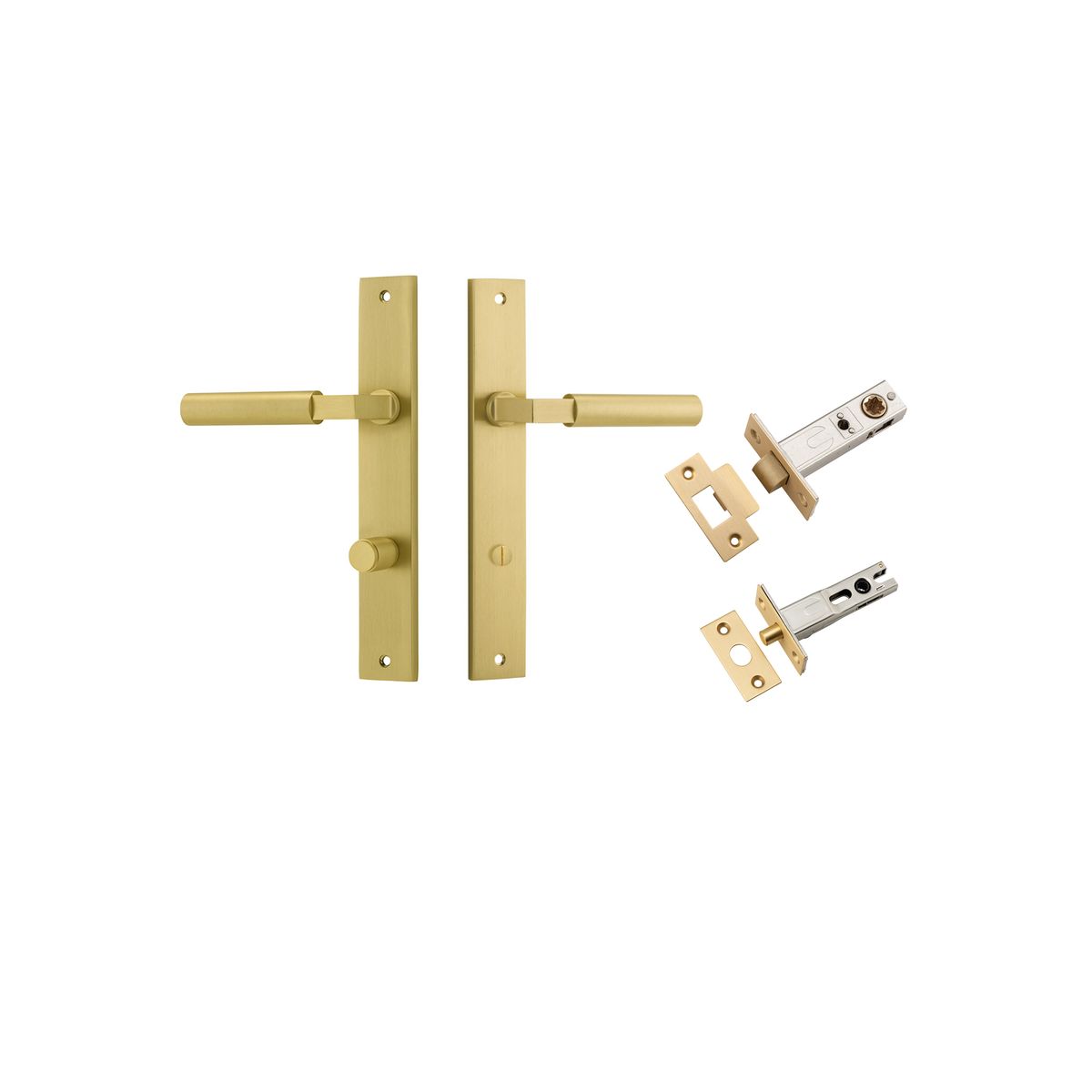 16350KPRIV60 - Berlin Lever - Rectangular Backplate Privacy Kit - Brushed Gold PVD - Privacy