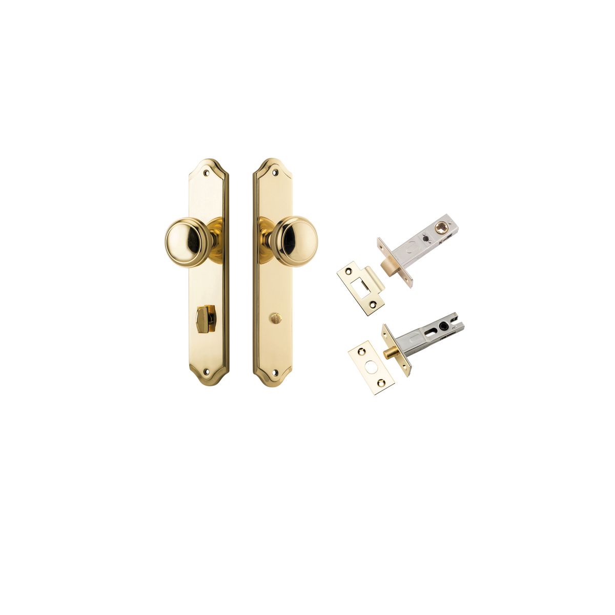 10326KPRIV60 - Paddington Knob - Shouldered Backplate Privacy Kit with Privacy Turn - Polished Brass - Privacy