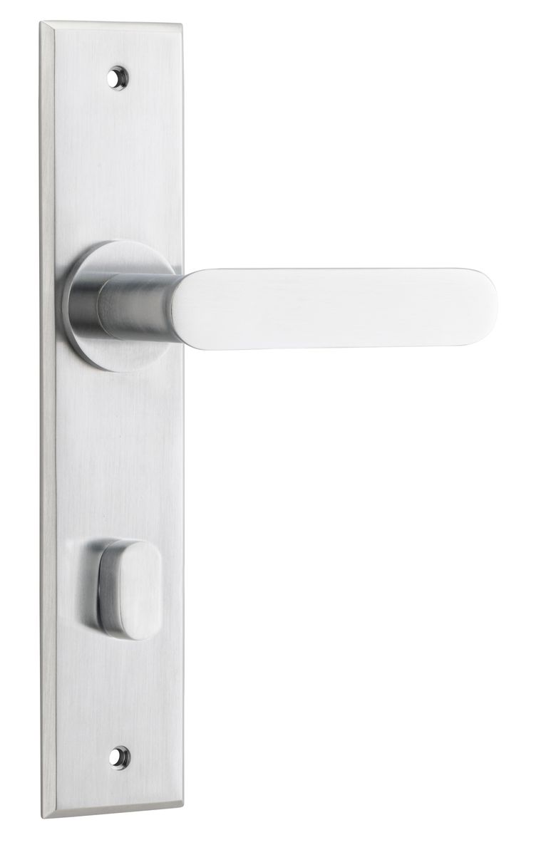 12284P85 - Bronte Lever - Chamfered Backplate - Brushed Chrome - Privacy