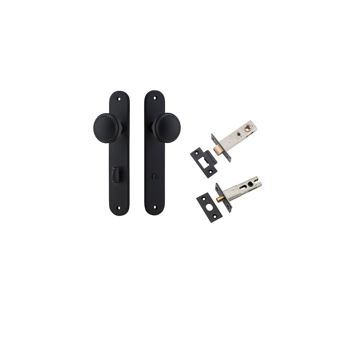 12832KPRIV60 - Paddington Knob - Oval Backplate Privacy Kit with Privacy Turn - Matt Black - Privacy