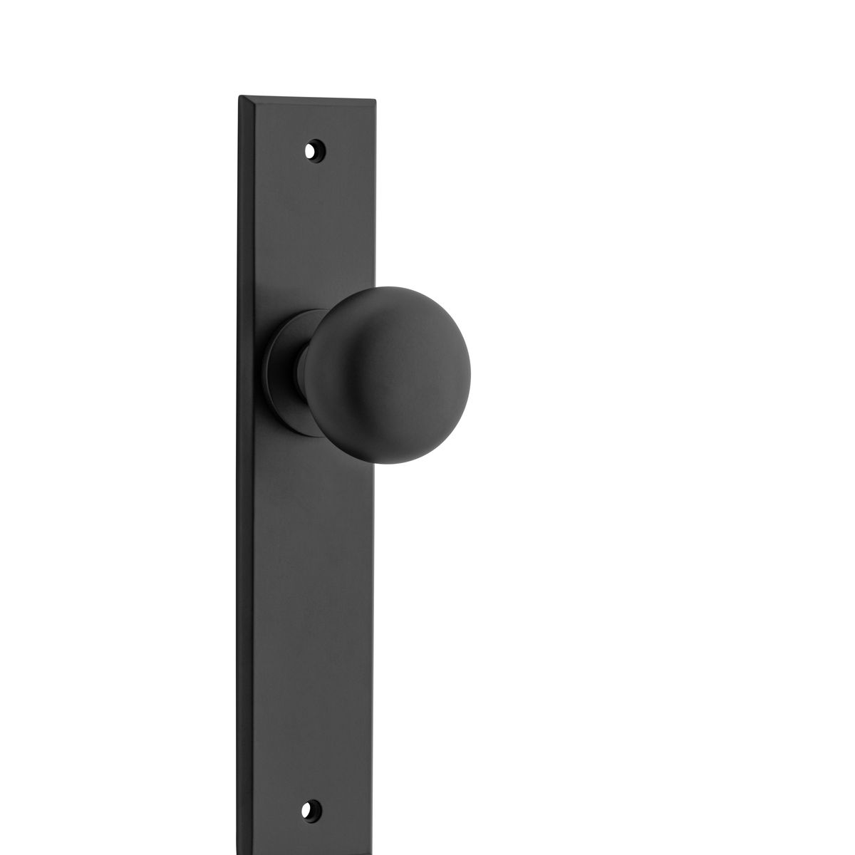 12946 - Cambridge Knob - Chamfered Backplate - Matt Black - Passage