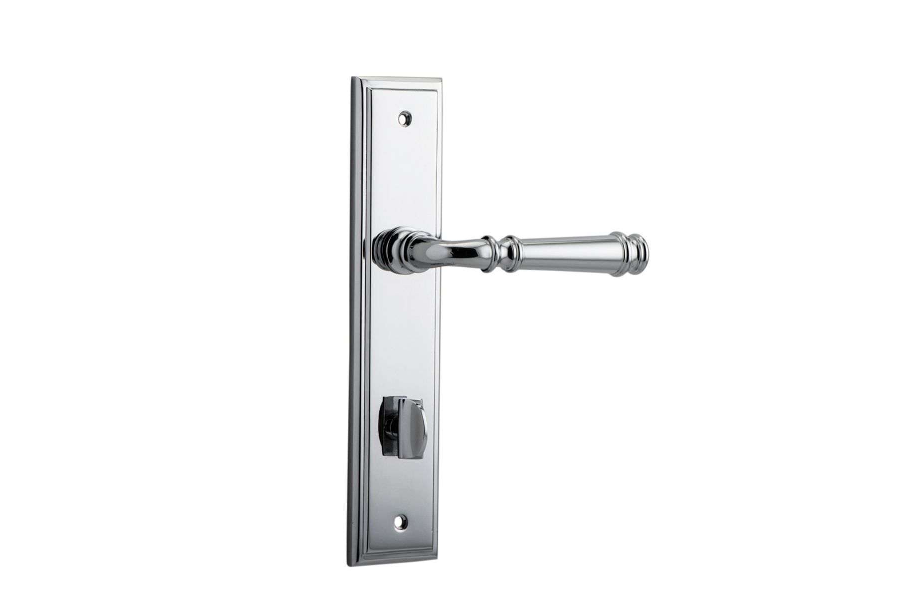 11742P85 - Verona Lever - Stepped Backplate - Polished Chrome - Privacy