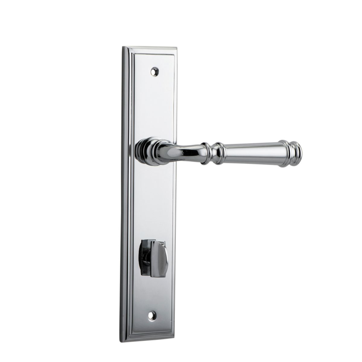 11742P85 - Verona Lever - Stepped Backplate - Polished Chrome - Privacy
