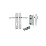 12224KENTR60KT - Sarlat Lever - Oval Backplate Entrance Kit with High Security Lock - Brushed Chrome - Entrance
