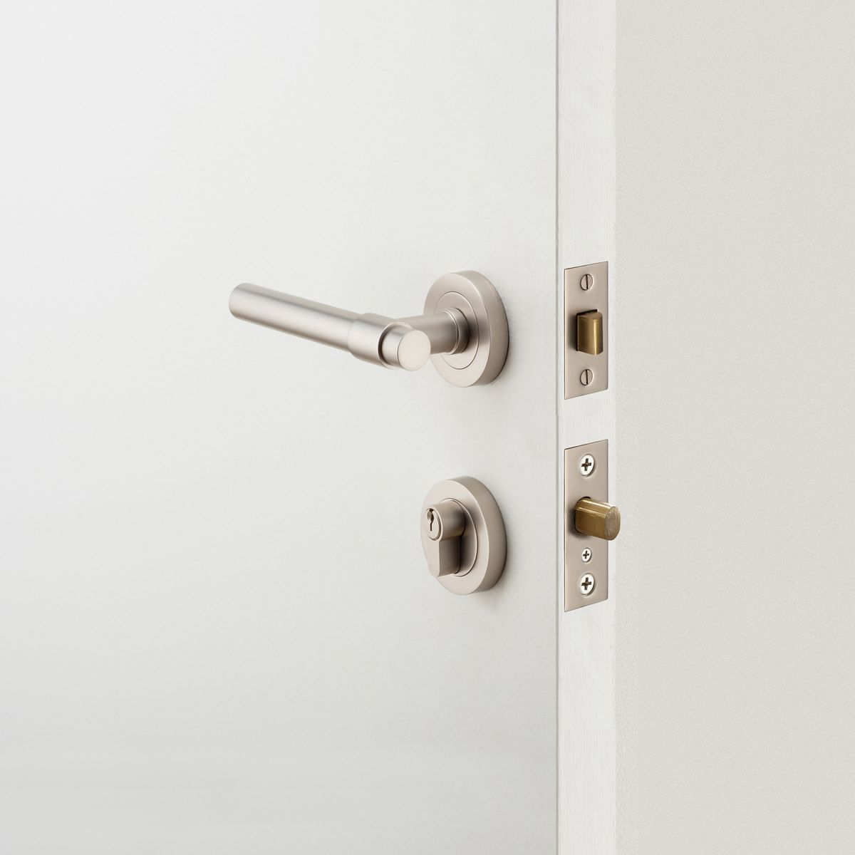 22157K60KKER - Euro Mortice Deadbolt Kit - 60mm Backset with Round Euro Escutcheon Key/Key - Satin Nickel - Entrance