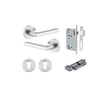 Baltimore Lever - Round Rose Entrance Kit with Separate High Security Lock