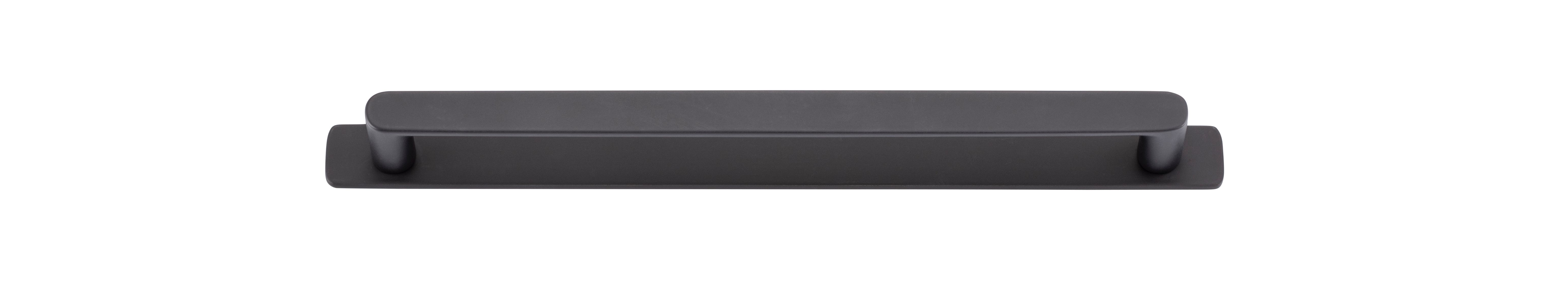 20973B - Osaka Cabinet Pull with Backplate - CTC256mm - Matt Black