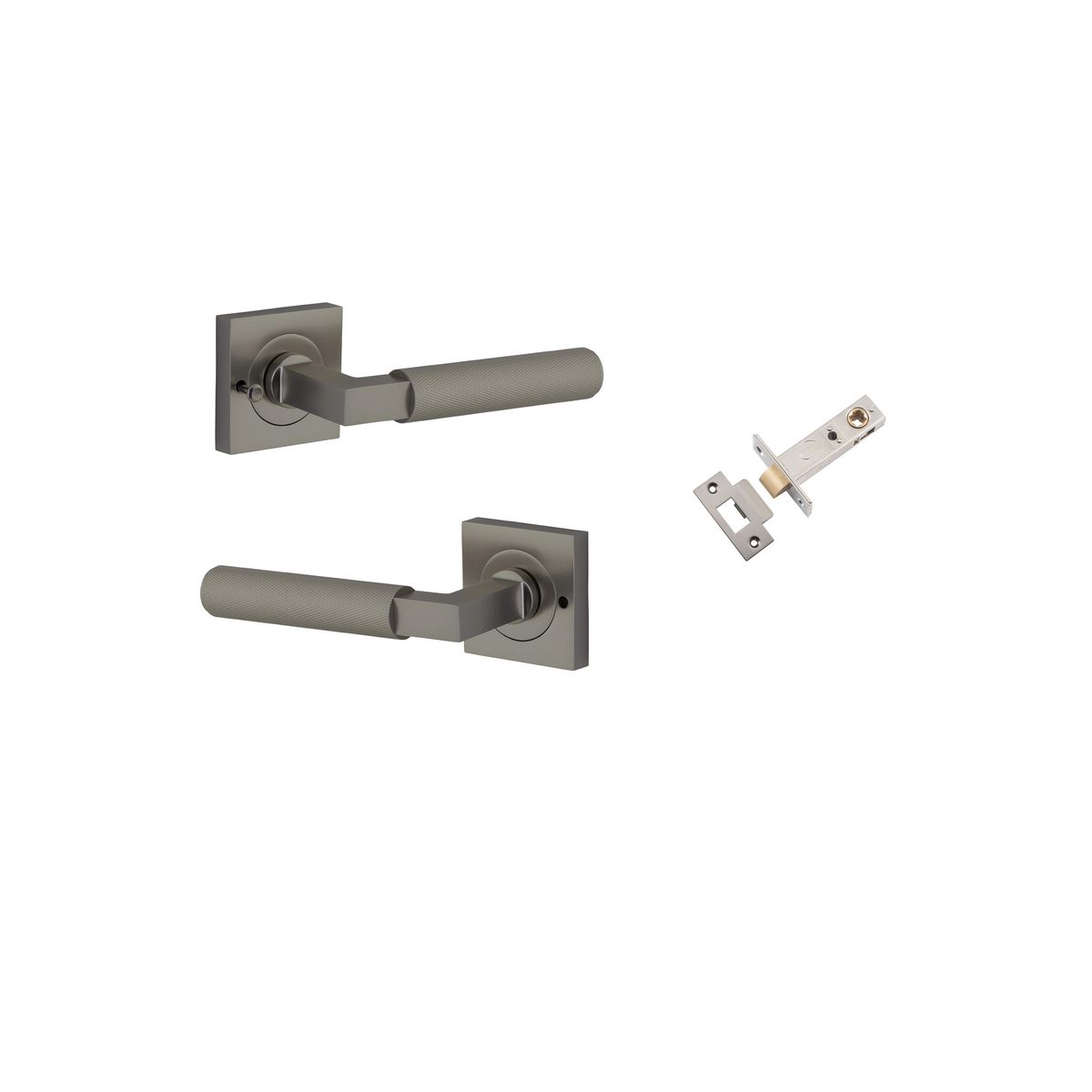 16869KIBPRIV60 - Brunswick Lever - Square Rose Privacy Kit (Inbuilt Privacy) - Graphite PVD - Privacy