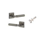 16869KIBPRIV60 - Brunswick Lever - Square Rose Privacy Kit (Inbuilt Privacy) - Graphite PVD - Privacy