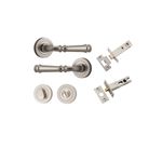 0319KPRIV60 - Verona Lever - Round Rose Privacy Kit with Separate Privacy Turn - Satin Nickel - Privacy