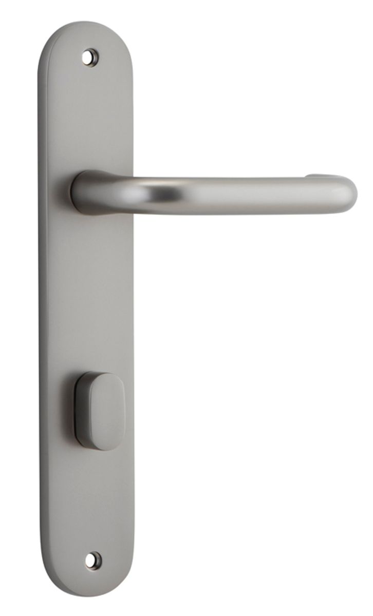 14846P85 - Oslo Lever - Oval Backplate - Satin Nickel - Privacy
