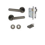 24001KENTR60KK - Puerto Lever - Round Rose Entrance Kit with Separate High Security Lock - Graphite PVD - Entrance