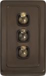 3 Gang Flat Plate Toggle Switches - W72mm