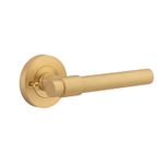 20626KIBPRIV60 - Helsinki Lever - Round Rose (Inbuilt Privacy) - Brushed Brass - Privacy