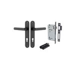 12864KENTR60KK - Osaka Lever - Oval Backplate Entrance Kit with High Security Lock - Matt Black - Entrance