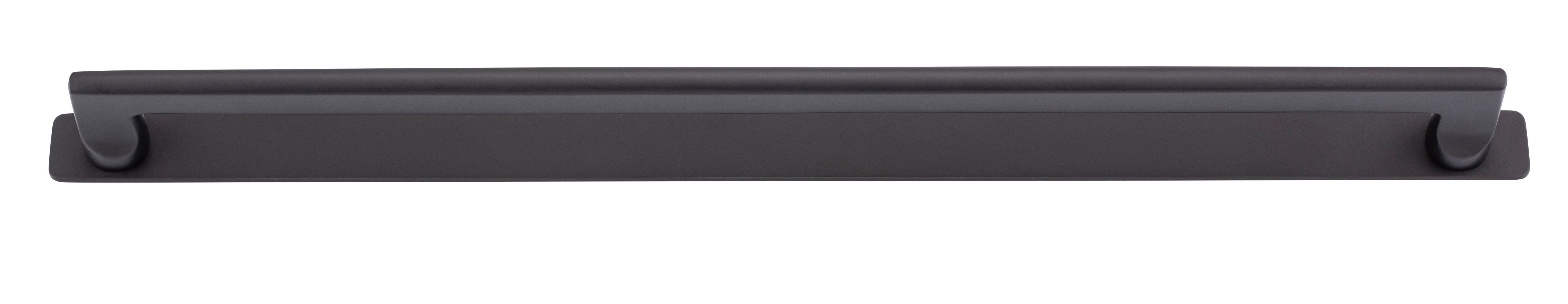 20923B - Baltimore Cabinet Pull with Backplate - CTC450mm - Matt Black