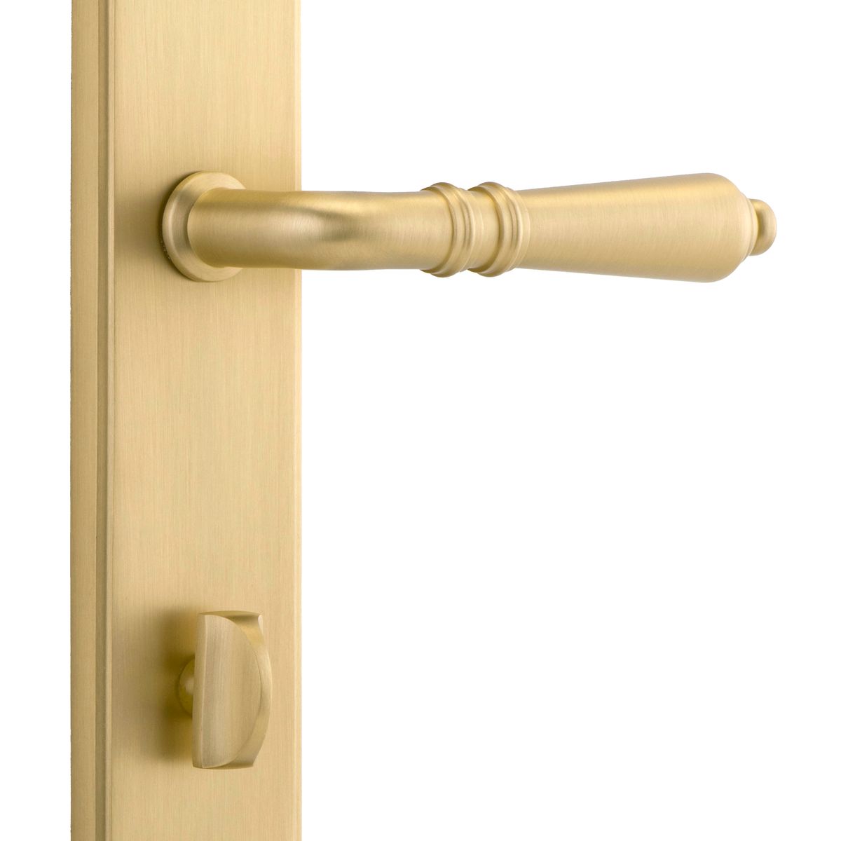 16212P85 - Sarlat Lever - Shouldered Backplate - Brushed Gold PVD - Privacy