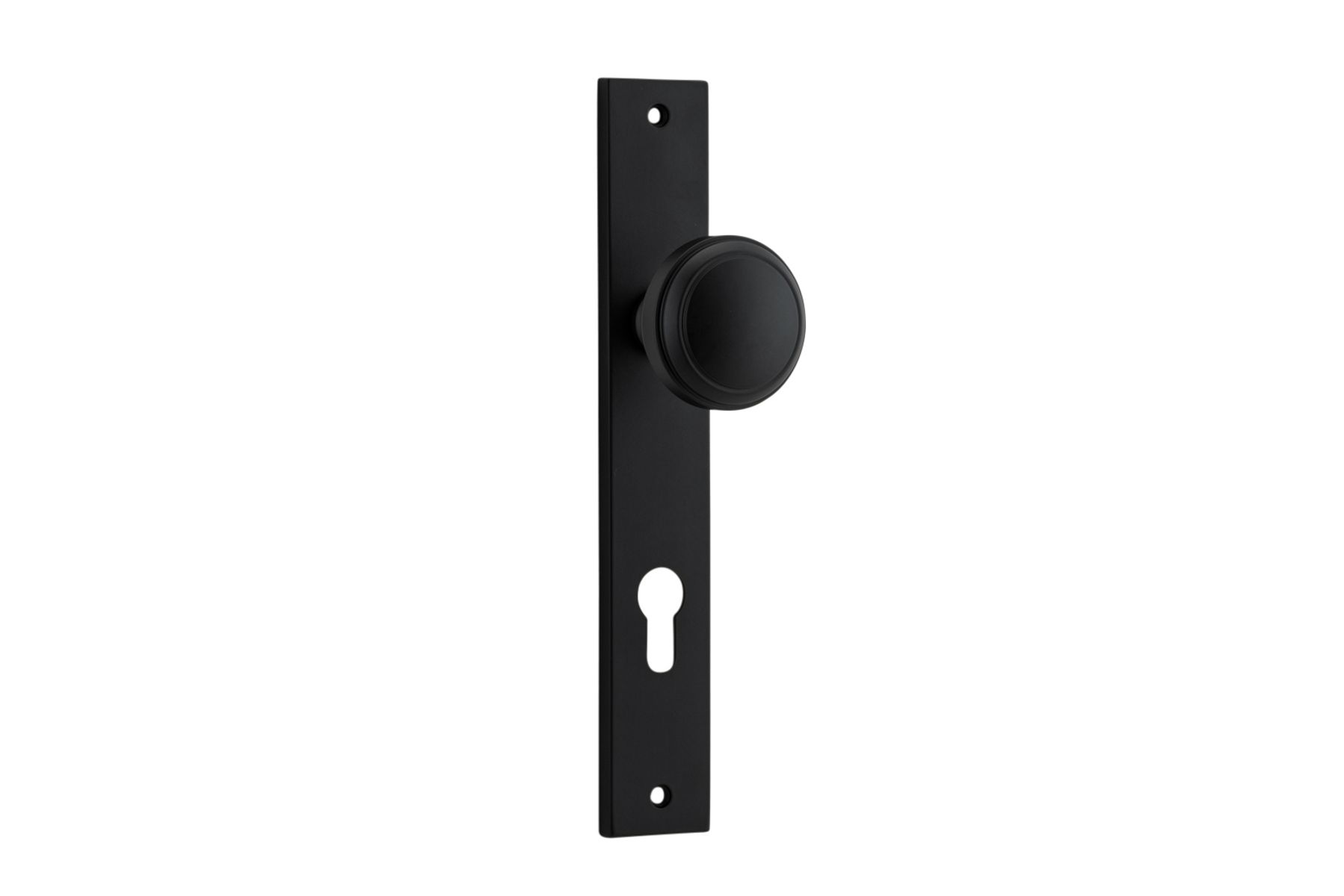 12820E85 - Paddington Knob - Rectangular Backplate - Matt Black - Entrance