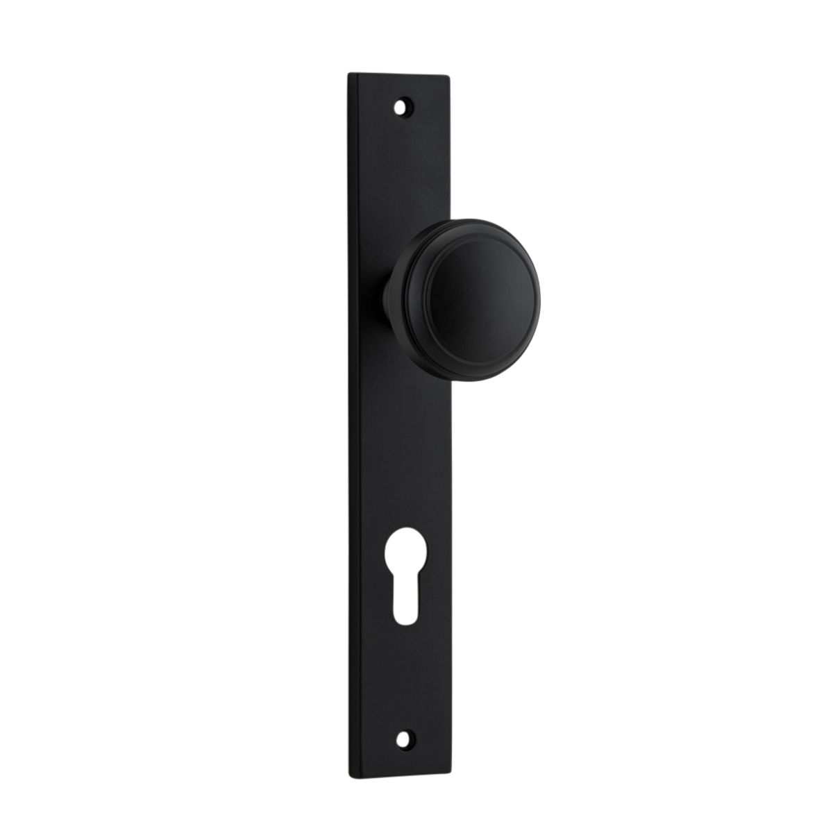 12820E85 - Paddington Knob - Rectangular Backplate - Matt Black - Entrance