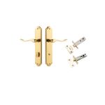 10422KPRIV60 - Stirling Lever - Shouldered Backplate Privacy Kit with Privacy Turn - Polished Brass - Privacy