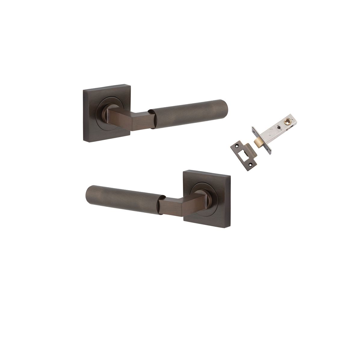 0421KPASS60 - Brunswick Lever - Square Rose Passage Kit - Signature Brass - Passage