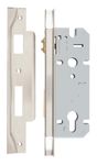6104 - Rebated 85mm Euro Roller Mortice Locks - 45mm Backset - Satin Nickel