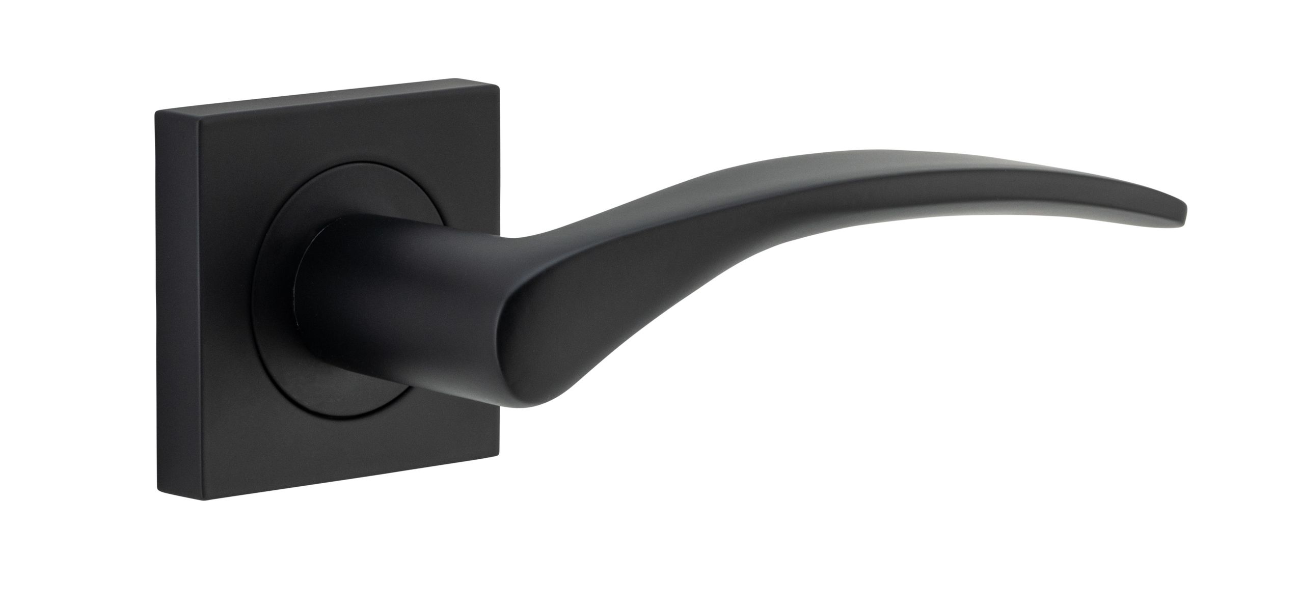 0283 - Oxford Lever - Square Rose - Matt Black - Passage