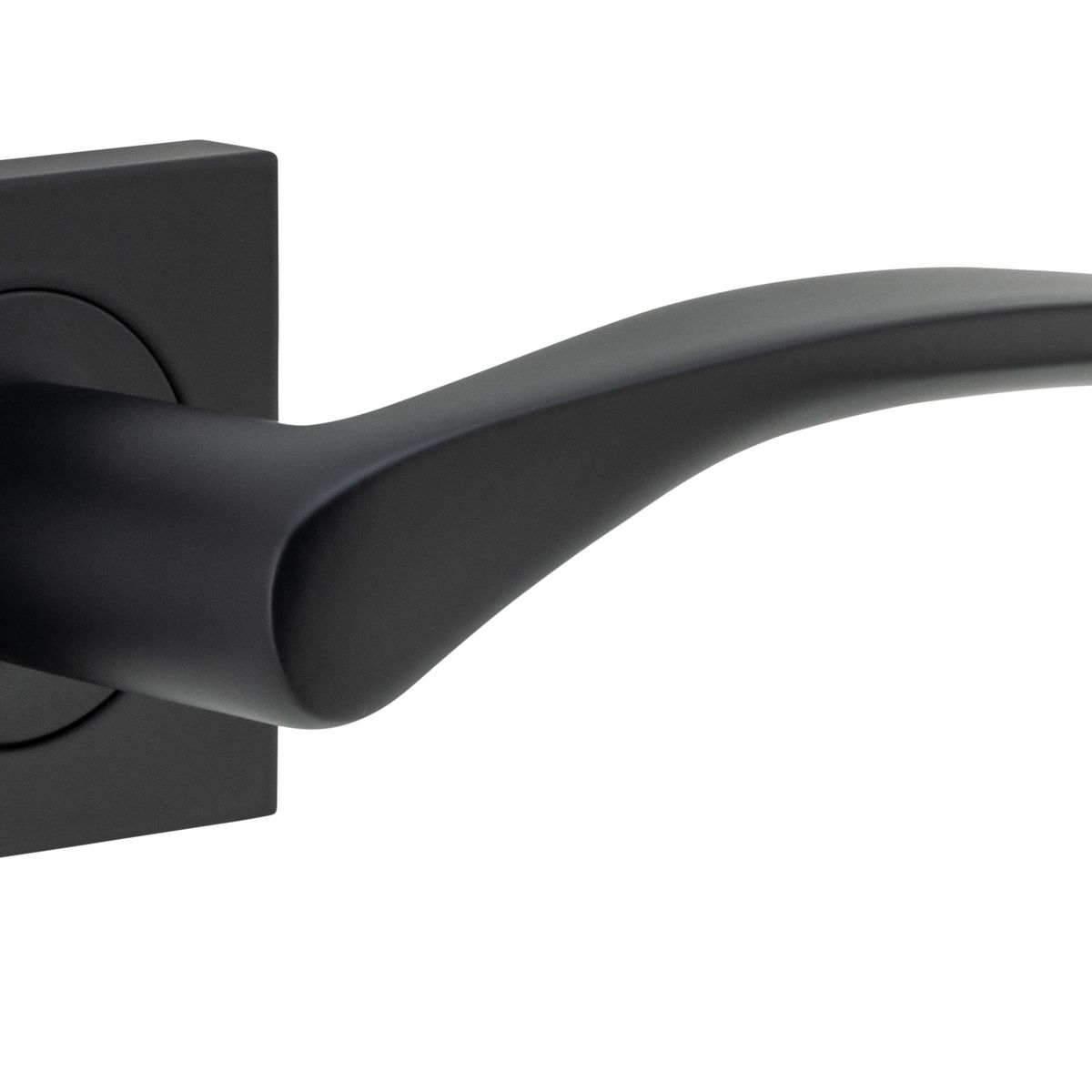 0283 - Oxford Lever - Square Rose - Matt Black - Passage