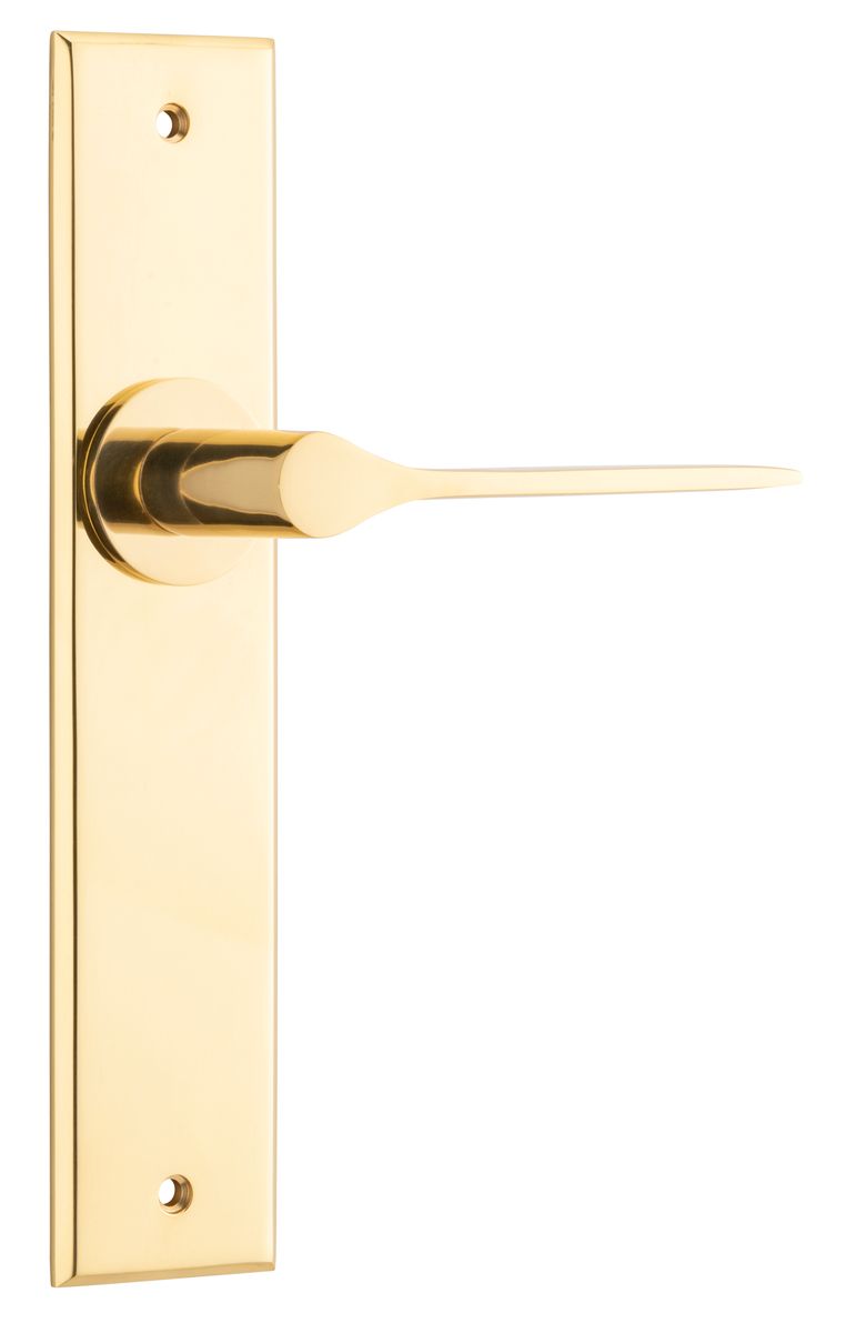 10258 - Como Lever - Chamfered Backplate - Polished Brass - Passage