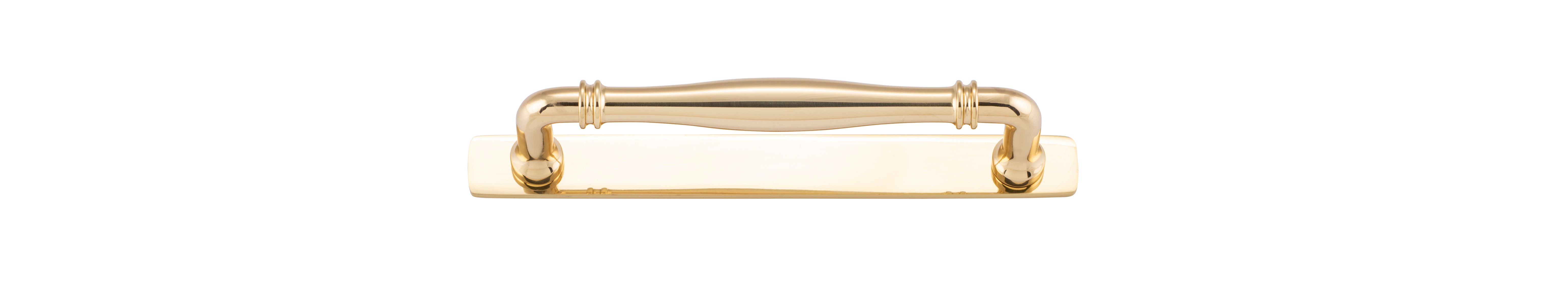 21070B - Sarlat Cabinet Pull with Backplate - CTC160mm - Polished Brass