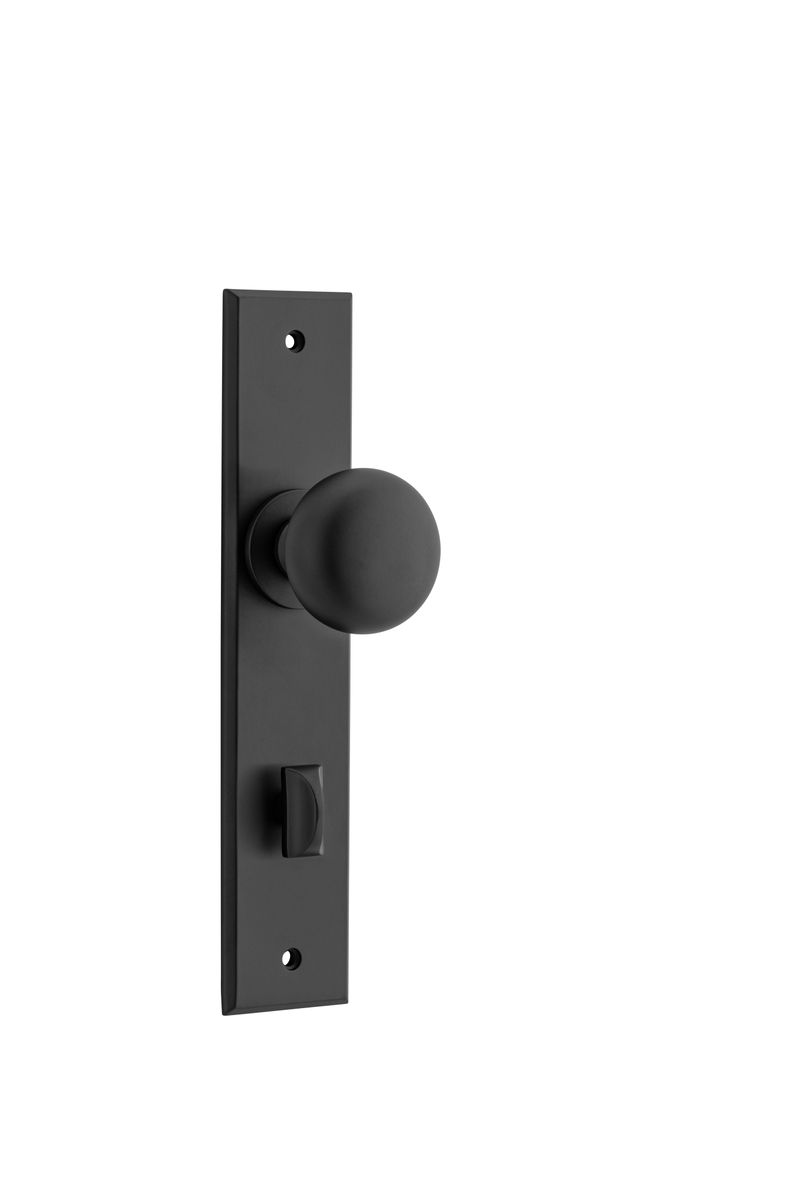 12946P85 - Cambridge Knob - Chamfered Backplate - Matt Black - Privacy