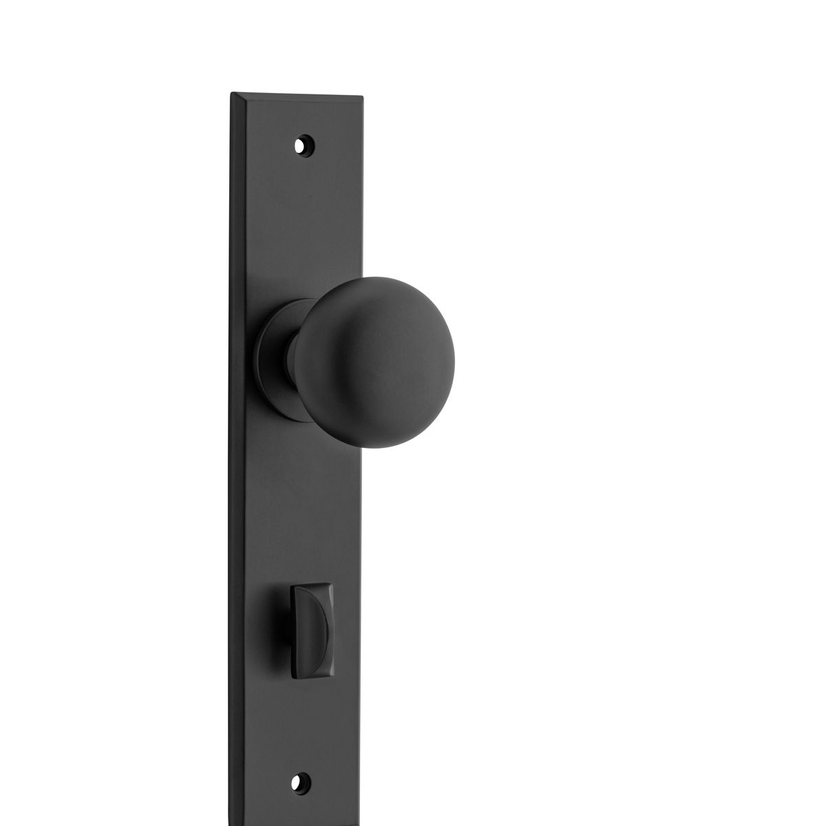 12946P85 - Cambridge Knob - Chamfered Backplate - Matt Black - Privacy