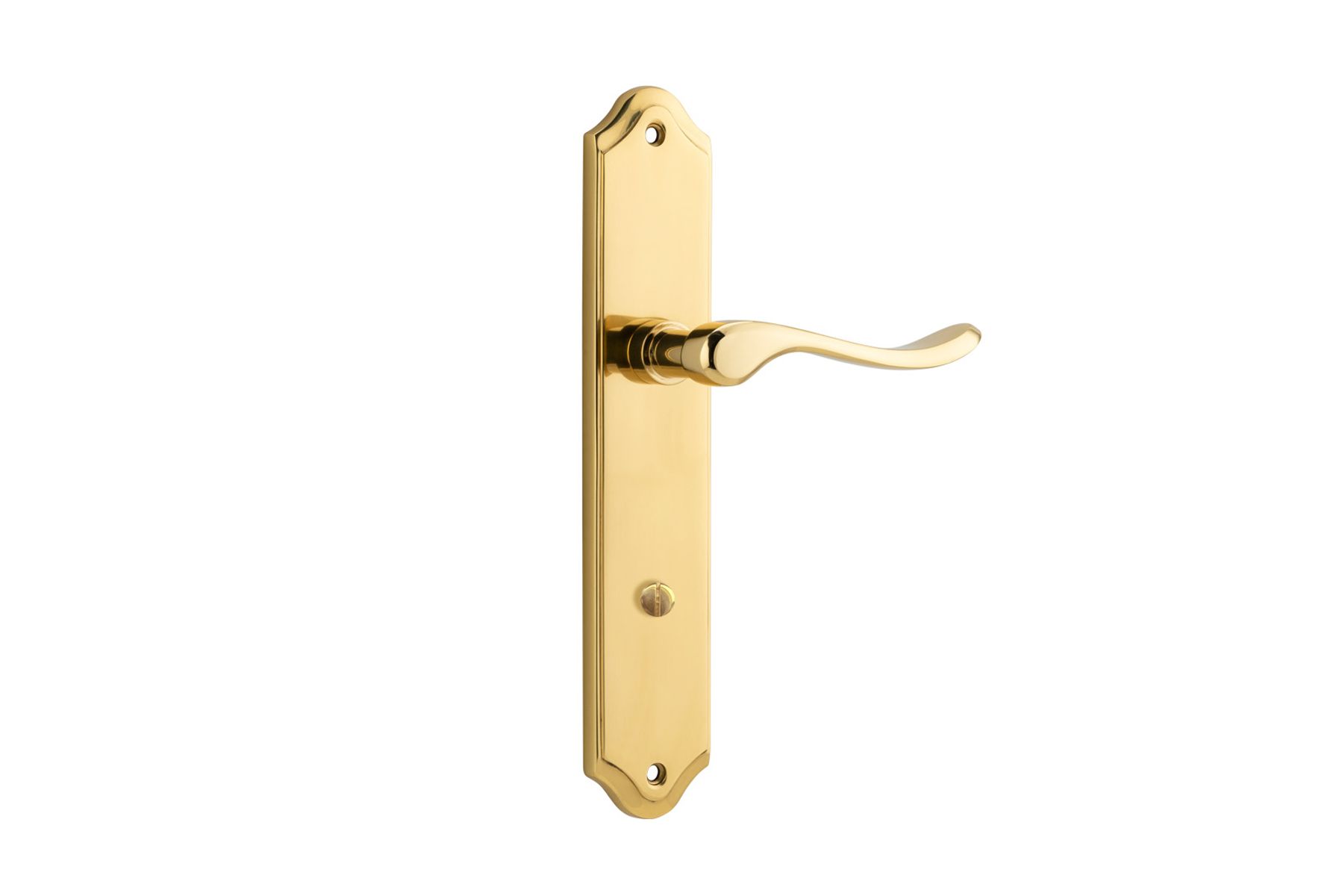 10422P85 - Stirling Lever - Shouldered Backplate - Polished Brass - Privacy