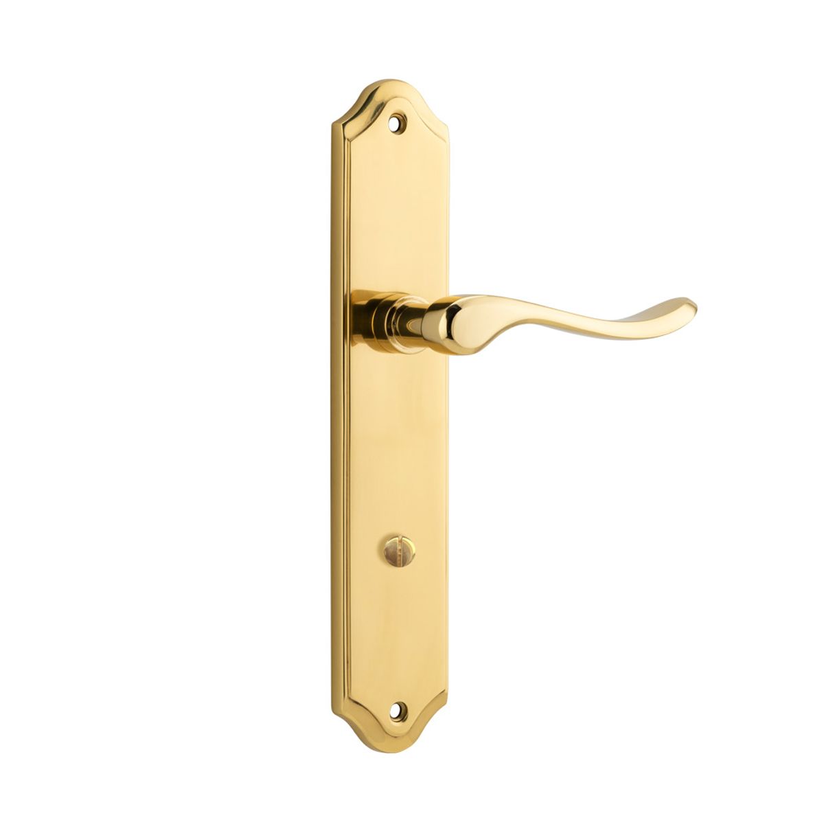 10422P85 - Stirling Lever - Shouldered Backplate - Polished Brass - Privacy