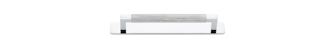 22112B - Brunswick Cabinet Pull with Backplate  - CTC160mm - Polished Chrome