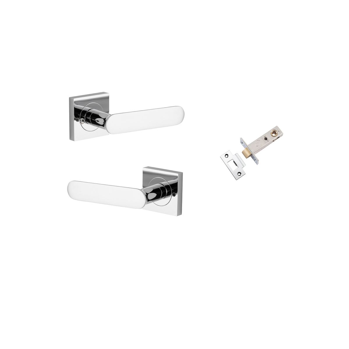 0404KIBPRIV60 - Bronte Lever - Square Rose Privacy Kit (Inbuilt Privacy) - Polished Chrome - Privacy