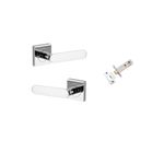 0404KIBPRIV60 - Bronte Lever - Square Rose Privacy Kit (Inbuilt Privacy) - Polished Chrome - Privacy