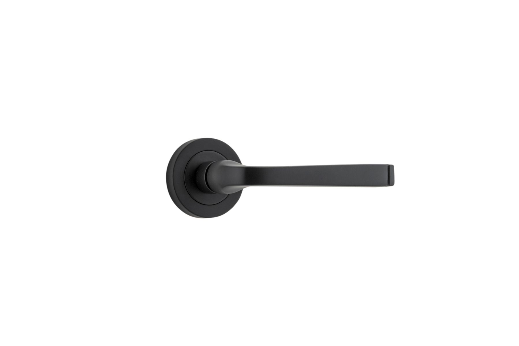 0323 - Annecy Lever - Round Rose - Matt Black - Passage