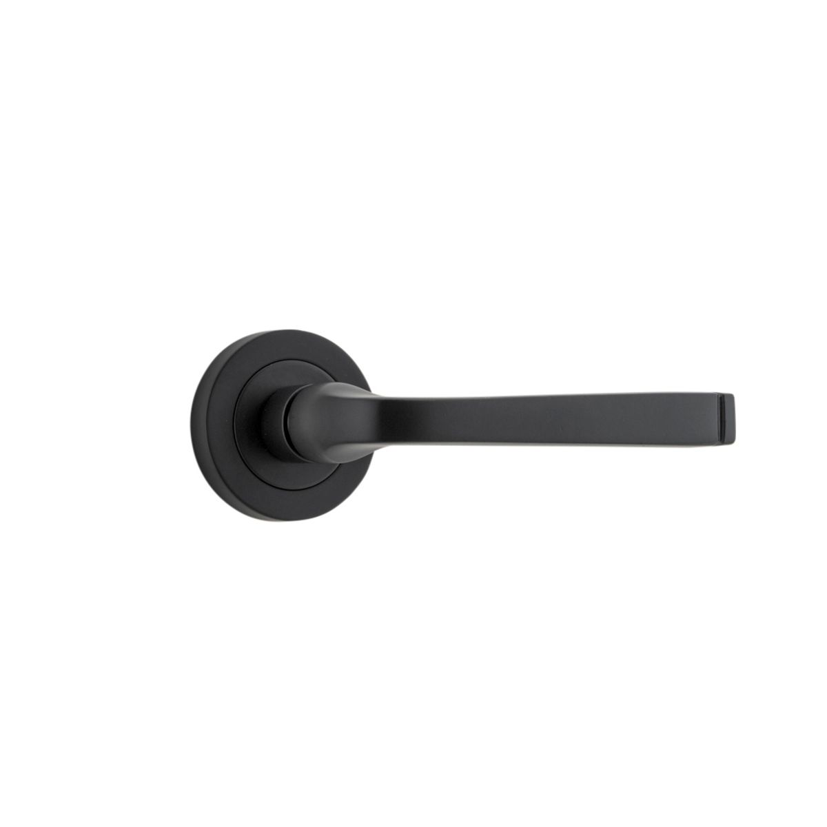 0323 - Annecy Lever - Round Rose - Matt Black - Passage