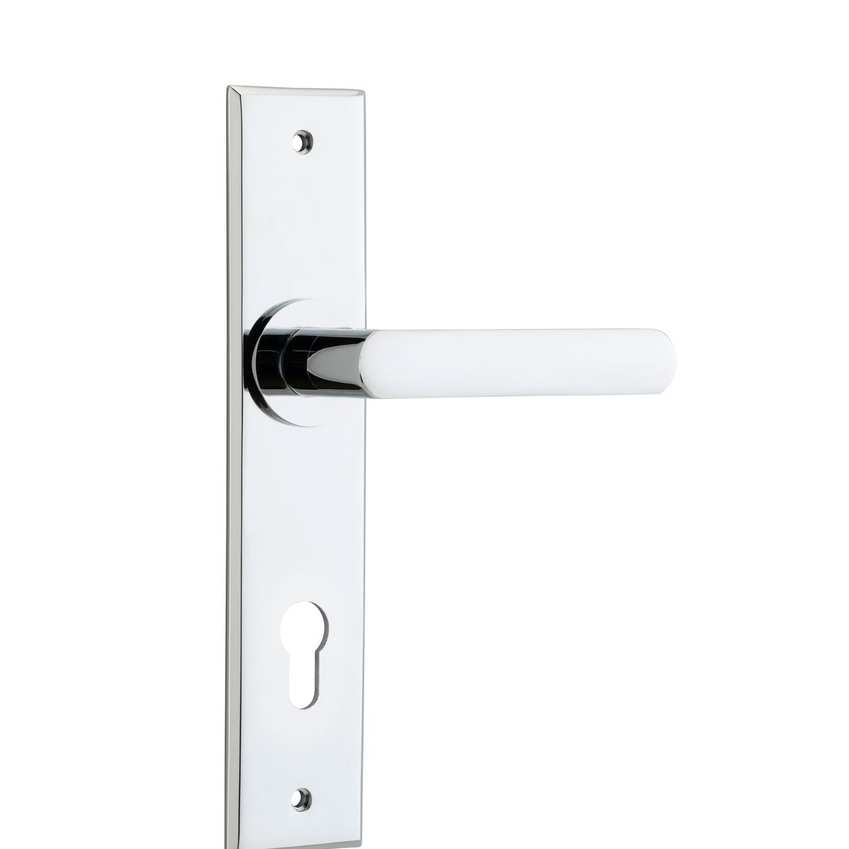 11868E85 - Osaka Lever - Chamfered Backplate - Polished Chrome - Entrance