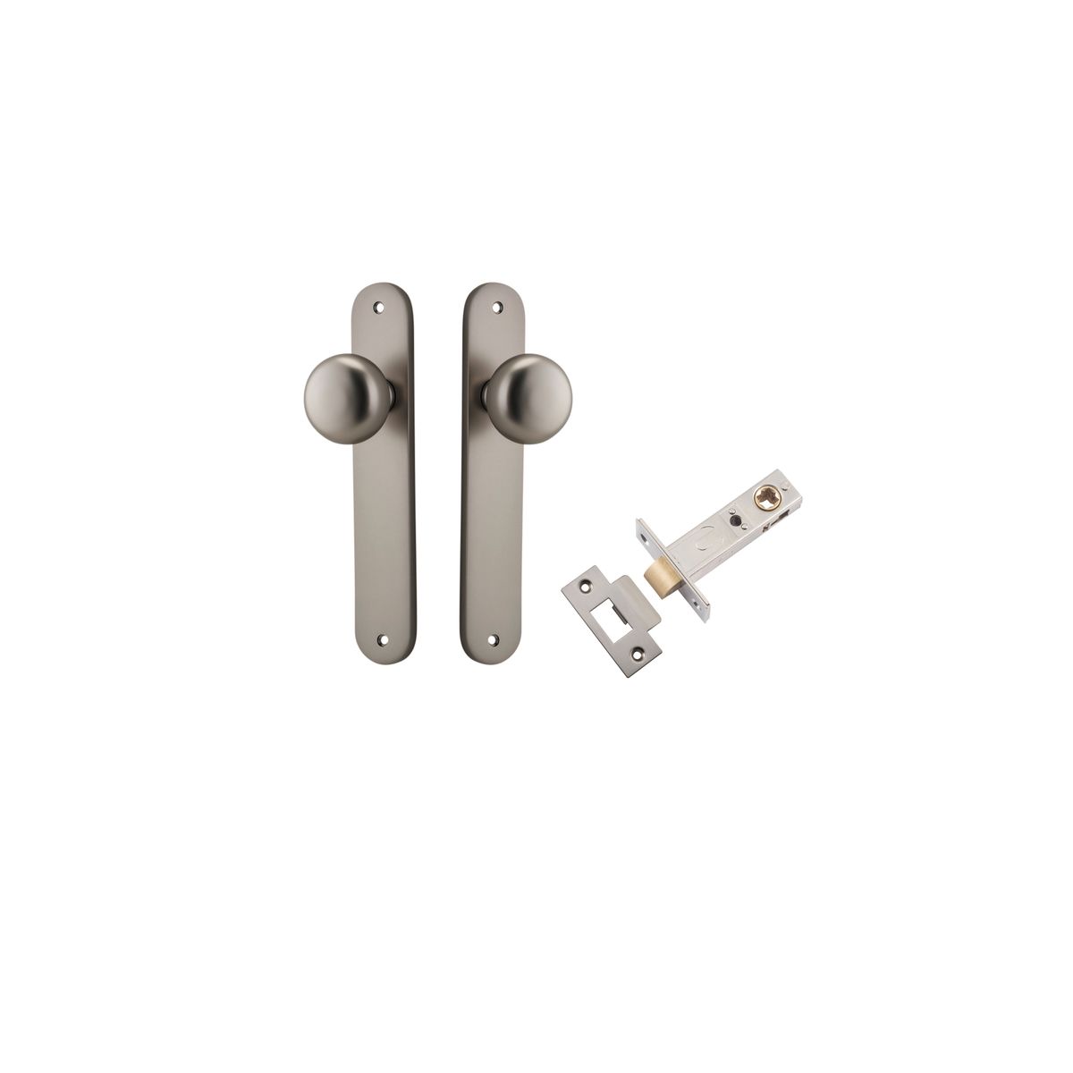 14834KPASS60 - Cambridge Knob - Oval Backplate Passage Kit - Satin Nickel - Passage