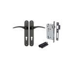 12728KENTR60KK - Oxford Lever - Oval Backplate Entrance Kit with High Security Lock - Matt Black - Entrance