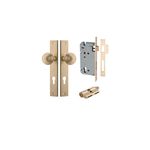 15324KENTR60KK - Guildford Knob - Rectangular Backplate Entrance Kit with High Security Lock - Brushed Brass - Entrance