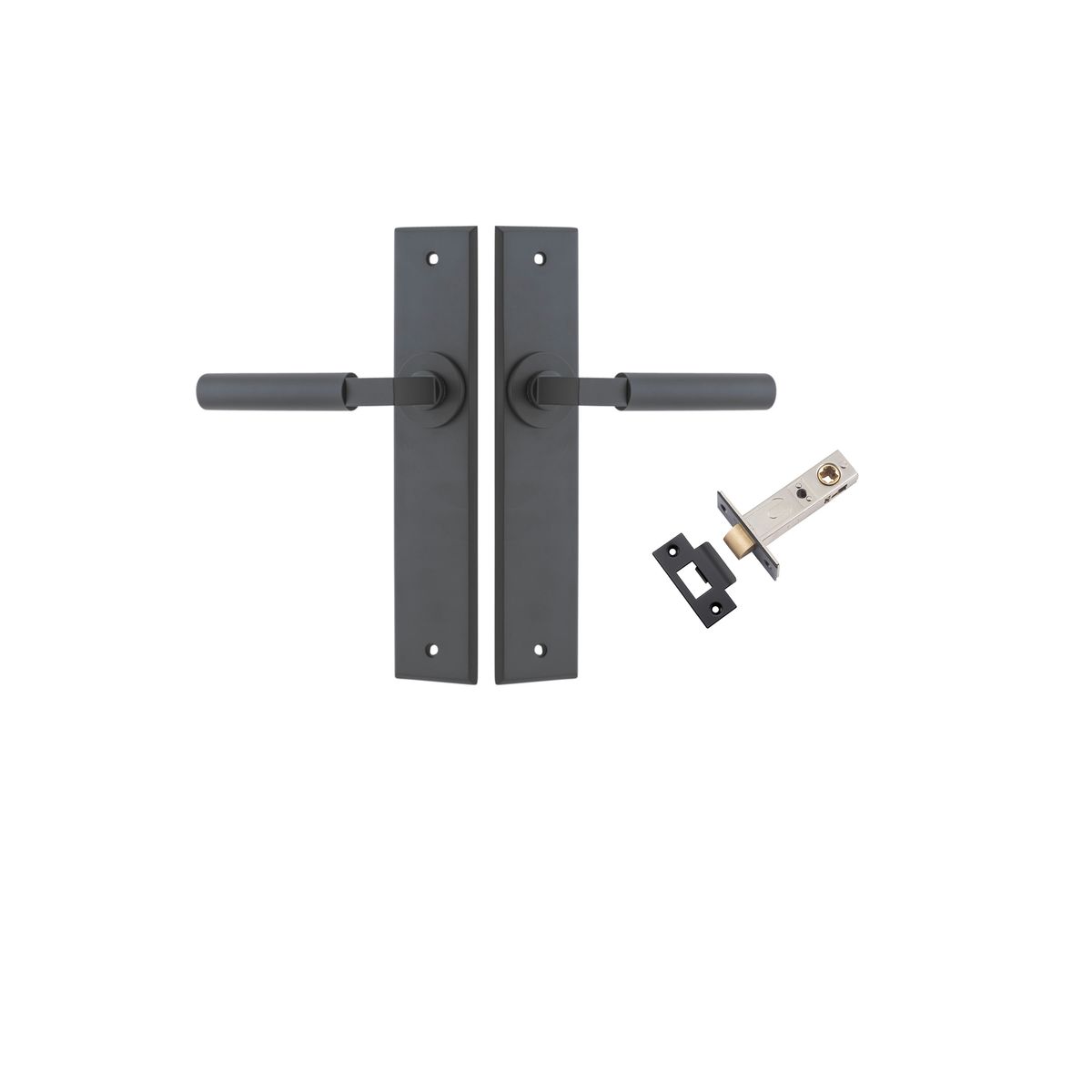 12794KPASS60 - Berlin Lever - Chamfered Backplate Passage Kit - Matt Black - Passage