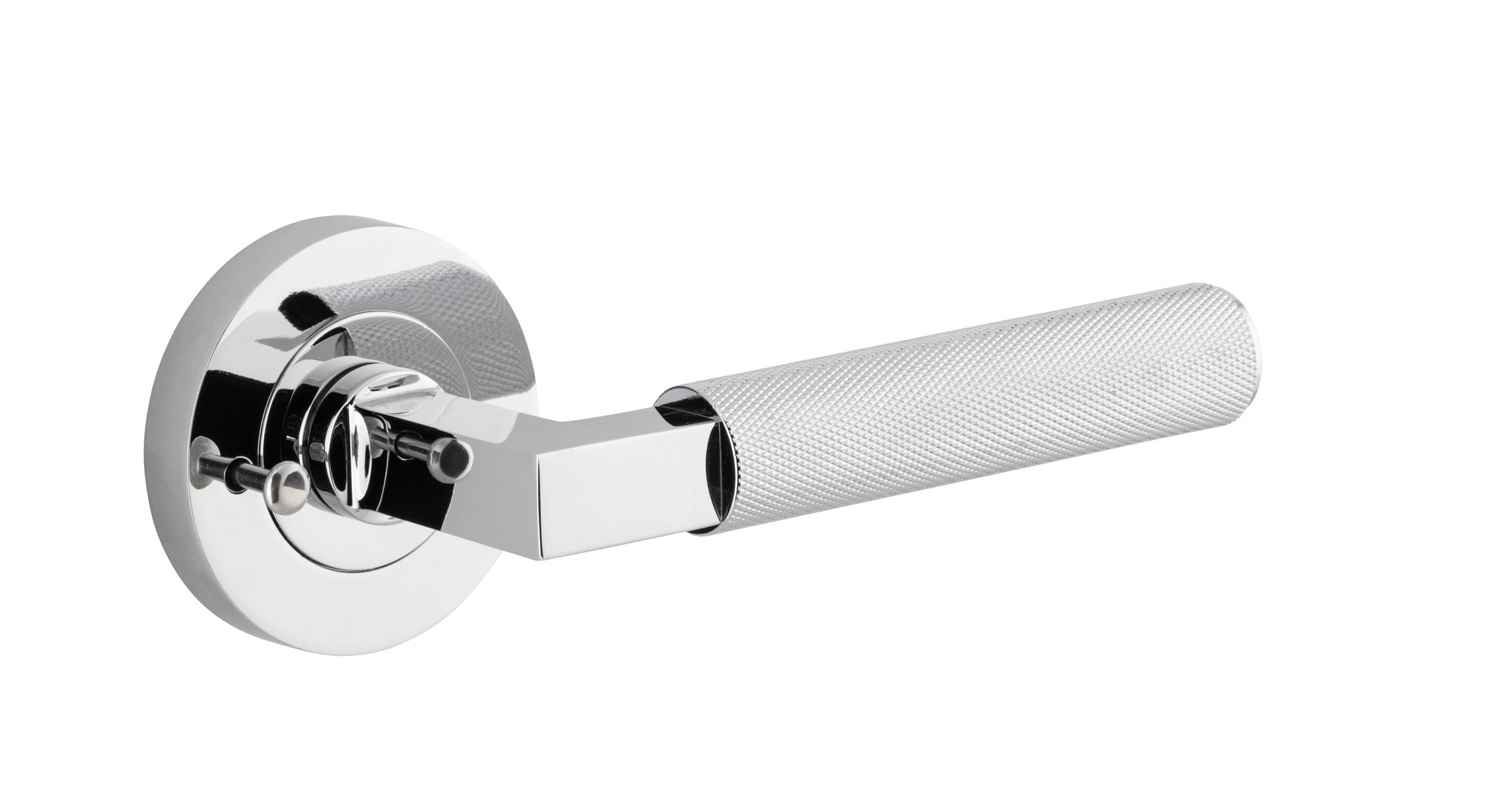 0354KIBPRIV60 - Brunswick Lever - Round Rose Privacy Kit (Inbuilt Privacy) - Polished Chrome - Privacy