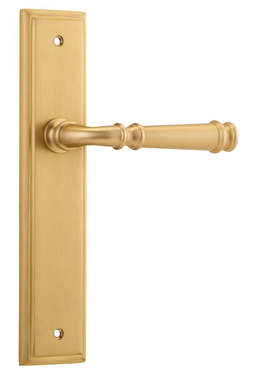 13242 - Verona Lever - Stepped Backplate - Brushed Brass - Passage