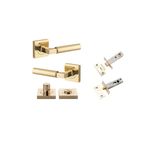 0410KPRIV60 - Berlin Lever - Square Rose Privacy Kit - Polished Brass - Privacy